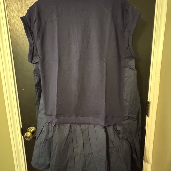 NWOT Womens Oversized Shirt Dress Navy Cotton Extra Large - Picture 2 of 2